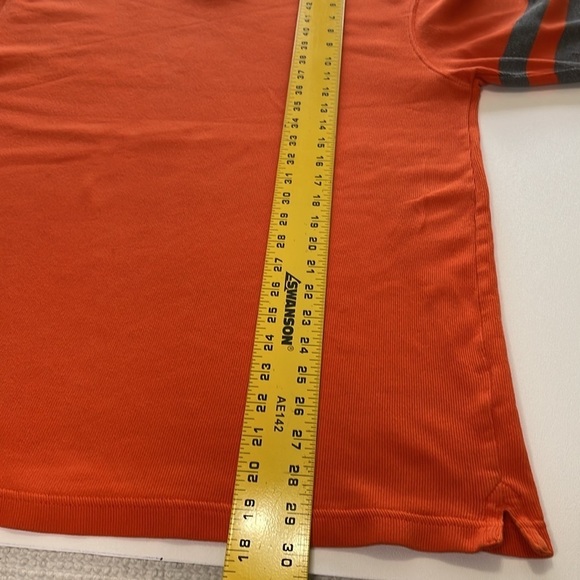 RALPH LAUREN CHAPS Vintage LG Men's Orange/Gray Long Sleeve V-Neck Cotton Top - Picture 7 of 9